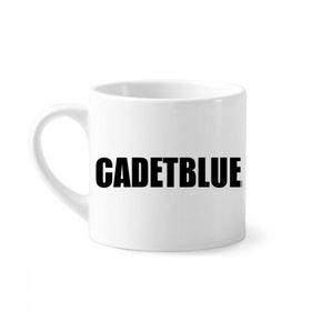Dıythinker 170 ml Beyaz Cadetblue Renk Siyah İsim Mini Kahve Seramik Kupa