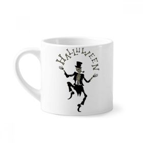 Dıythinker 170 ml Beyaz Cadılar Bayramı Hayalet Korku Kafatası Mini Kahve Seramik Kupa