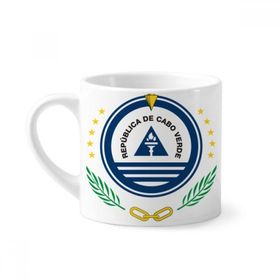 Dıythinker 170 ml Beyaz Cape Verde Ulusal Amblem Ülke Mini Kahve Seramik Kupa