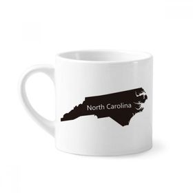 Dıythinker 170 ml Beyaz Carolina Amerika Birleşik Devletleri Kuzey Haritası Silüeti Mini Kahve Seramik Kupa
