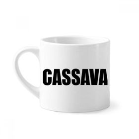 Dıythinker 170 ml Beyaz Cassava Sebze Adı Yiyecekler Mini Kahve Seramik Kupa
