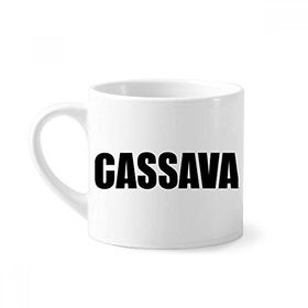 Dıythinker 170 ml Beyaz Cassava Sebze Adı Yiyecekler Mini Kahve Seramik Kupa