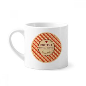 Dıythinker 170 ml Beyaz Checked UK London Britian Stamp Mini Kahve Seramik Kupa