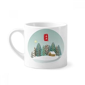 Dıythinker 170 ml Beyaz Circular Winter Begins Twenty Four Solar Term Mini Kahve Seramik Kupa