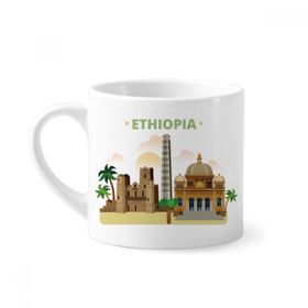 Dıythinker 170 ml Beyaz City Castle Etiyopya Mini Kahve Seramik Kupa