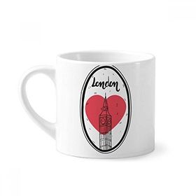 Dıythinker 170 ml Beyaz City London Britain Big Ben Love Mini Kahve Seramik Kupa