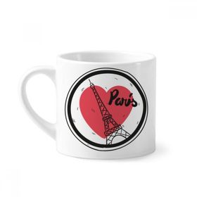 Dıythinker 170 ml Beyaz City Paris Fransa Eyfel Kulesi Sevgi Mini Kahve Seramik Kupa