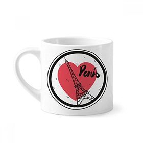 Dıythinker 170 ml Beyaz City Paris Fransa Eyfel Kulesi Sevgi Mini Kahve Seramik Kupa