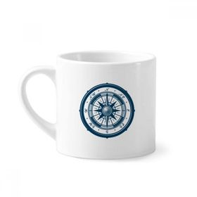 Dıythinker 170 ml Beyaz Compass Droits Askeri Okyanus Ordusu Mini Kahve Seramik Kupa