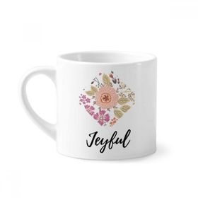 Dıythinker 170 ml Beyaz Dahlia Çiçek Bitki Boyası Mini Kahve Seramik Kupa