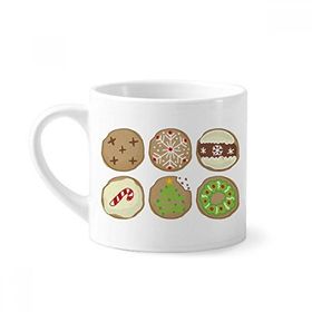 Dıythinker 170 ml Beyaz Daire Noel Ağacı Yeşil İllüstrasyon Mini Kahve Seramik Kupa