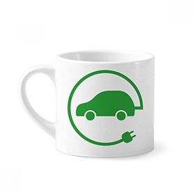 Dıythinker 170 ml Beyaz Dairesel Fiş Enerji Araçları Çevreyi Korur Mini Kahve Seramik Kupa