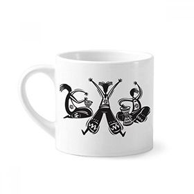 Dıythinker 170 ml Beyaz Dance Celebrate Meksika Totems Tambourine Mini Kahve Seramik Kupa