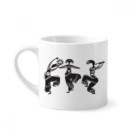 Dıythinker 170 ml Beyaz Dance People Meksika Totems Meksika Flütlü Mini Kahve Seramik Kupa