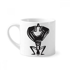 Dıythinker 170 ml Beyaz Dans Silüeti Meksika Meksika Mini Kahve Seramik Kupa