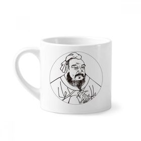 Dıythinker 170 ml Beyaz Dao Religion China Lao Tzu Mini Kahve Seramik Kupa