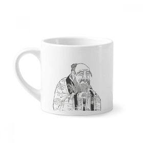 Dıythinker 170 ml Beyaz Dao Religion Çin Mürekkep Boyama Mini Kahve Seramik Kupa