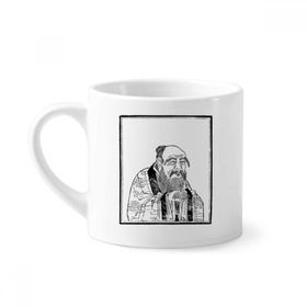Dıythinker 170 ml Beyaz Dao Religion Lao Tzu Çin Mini Kahve Seramik Kupa