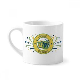 Dıythinker 170 ml Beyaz Davul Yıldızları Brezilya Karnaval Mini Kahve Seramik Kupa