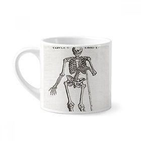 Dıythinker 170 ml Beyaz Dekorasyon İnsan İskeleti Vücut Desenli Mini Kahve Seramik Kupa
