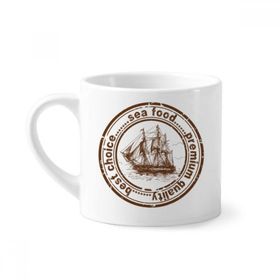 Dıythinker 170 ml Beyaz Deniz Maması Tekne Klasik Country City Mini Kahve Seramik Kupa
