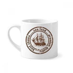 Dıythinker 170 ml Beyaz Deniz Maması Tekne Klasik Country City Mini Kahve Seramik Kupa