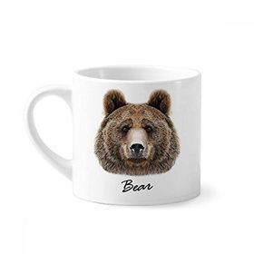 Dıythinker 170 ml Beyaz Dev Vahşi Kahverengi Ayı Hayvan Mini Kahve Seramik Kupa