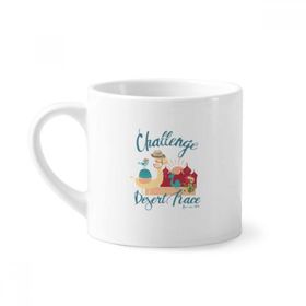Dıythinker 170 ml Beyaz Deve Kuş Kalesi Kırmızı Mavi Kare Mini Kahve Seramik Kupa