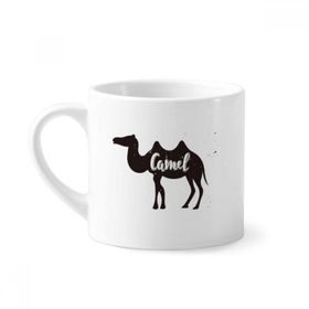 Dıythinker 170 ml Beyaz Deve Siyah ve Beyaz Hayvan Mini Kahve Seramik Kupa