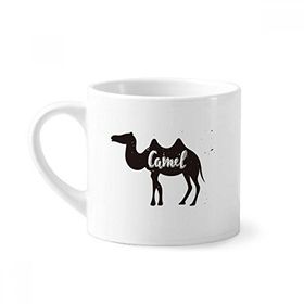 Dıythinker 170 ml Beyaz Deve Siyah ve Beyaz Hayvan Mini Kahve Seramik Kupa