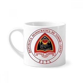 Dıythinker 170 ml Beyaz Dili East Timor Ulusal Amblem Mini Kahve Seramik Kupa