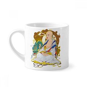 Dıythinker 170 ml Beyaz Din Budist On sekiz Arhat Figür Mini Kahve Seramik Kupa