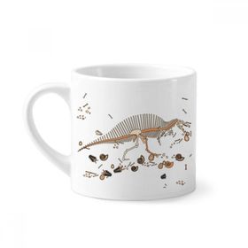 Dıythinker 170 ml Beyaz Dinozor Çim Kemiği Mini Kahve Seramik Kupa