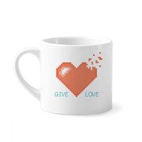 Dıythinker 170 ml Beyaz Disappear Heart Give Love Pixel Mini Kahve Seramik Kupa