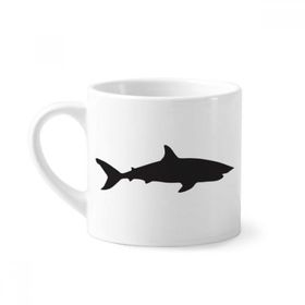 Dıythinker 170 ml Beyaz Docile Blue Ocean Shark Fierce Fish Mini Kahve Seramik Kupa