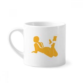 Dıythinker 170 ml Beyaz Dolgun Yatay Güzel Kadın Mini Kahve Seramik Kupa