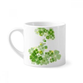 Dıythinker 170 ml Beyaz Dört Yapraklı Yonca İrlanda St.Patrick's Day Mini Kahve Seramik Kupa