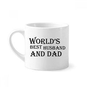 Dıythinker 170 ml Beyaz Dreaming World's Best Dad and Husband Alıntı Mini Kahve Seramik Kupa