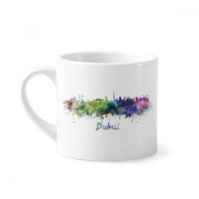 Dıythinker 170 ml Beyaz Dubai Birleşik Arap Emirlikleri Şehri Mini Kahve Seramik Kupa