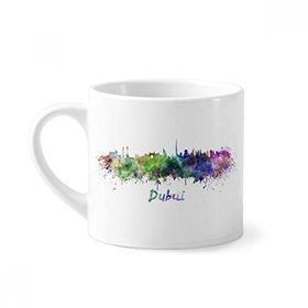 Dıythinker 170 ml Beyaz Dubai Birleşik Arap Emirlikleri Şehri Mini Kahve Seramik Kupa