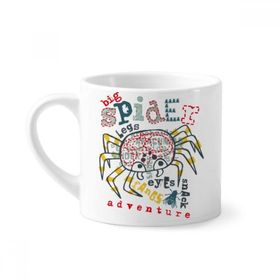 Dıythinker 170 ml Beyaz Dünya Örümcek Macera Desenli Mini Kahve Seramik Kupa