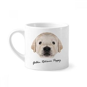 Dıythinker 170 ml Beyaz Eğitimli Golden Retriever Yavru Köpek Hayvan Mini Kahve Seramik Kupa