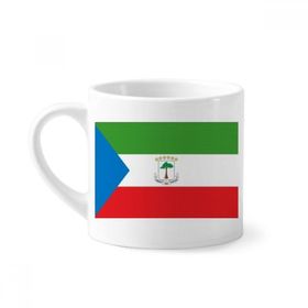 Dıythinker 170 ml Beyaz Ekvator Gine Ulusal Bayrağı Afrika Ülke Mini Kahve Seramik Kupa