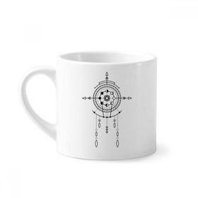Dıythinker 170 ml Beyaz Evren Totem Desenli Geometri Mini Kahve Seramik Kupa