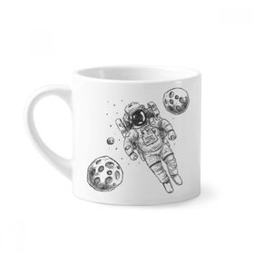 Dıythinker 170 ml Beyaz Evren Uzaylı Canavar Astronot Mini Kahve Seramik Kupa