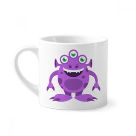 Dıythinker 170 ml Beyaz Evren Uzaylı Canavar Mor Uzaylı Mini Kahve Seramik Kupa