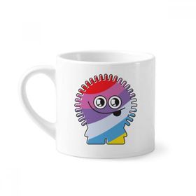 Dıythinker 170 ml Beyaz Evren ve Uzaylı Gökkuşağı Uzaylı Mini Kahve Seramik Kupa