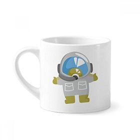 Dıythinker 170 ml Beyaz Evren ve Uzaylı Güzel Astronot Mini Kahve Seramik Kupa