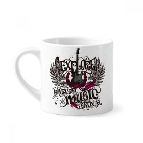 Dıythinker 170 ml Beyaz Explore uoThe Harvest Rock Müzik Mini Kahve Seramik Kupa