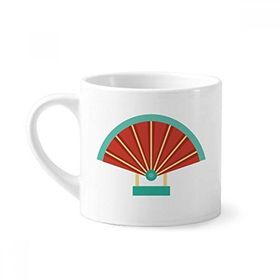 Dıythinker 170 ml Beyaz Fan Çin Desenli Mini Kahve Seramik Kupa